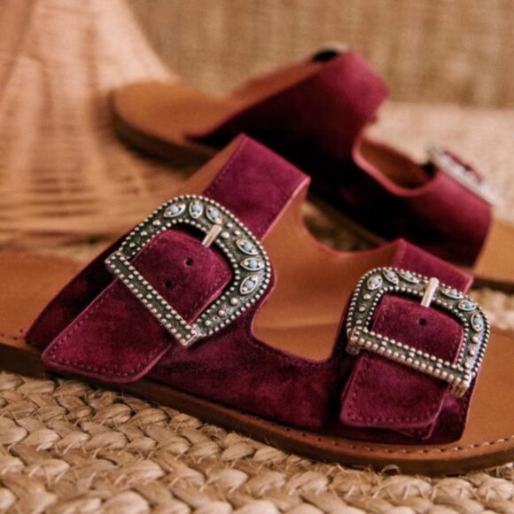 Sezane Jade Low Mules in Plum 39 (8) - Picture 1 of 5